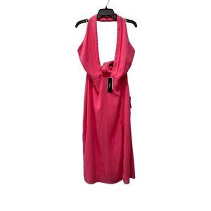New Lulus Women's Size XL Haltered Neck Backless Dress Bright Pink
